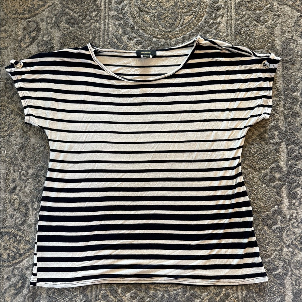 Striped Navy and White Women's Top